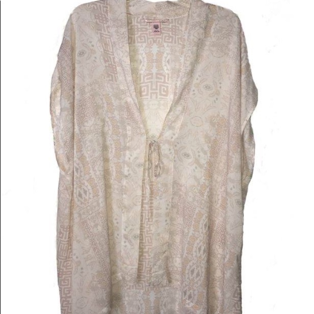Victorias Secret Kimono Coconut White Mosaic Print